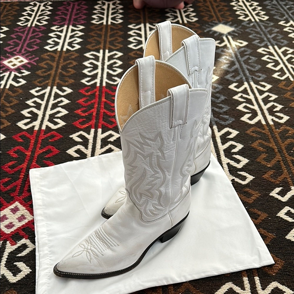 Justin Boots White Cowboy Western Boots